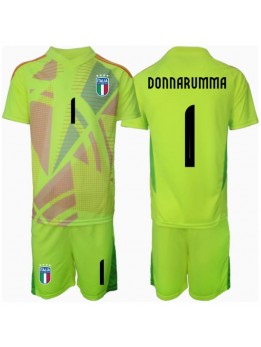 Italien Gianluigi Donnarumma #1 Målvakt Replika Hemmakläder Barn EM 2024 Kortärmad (+ byxor)
